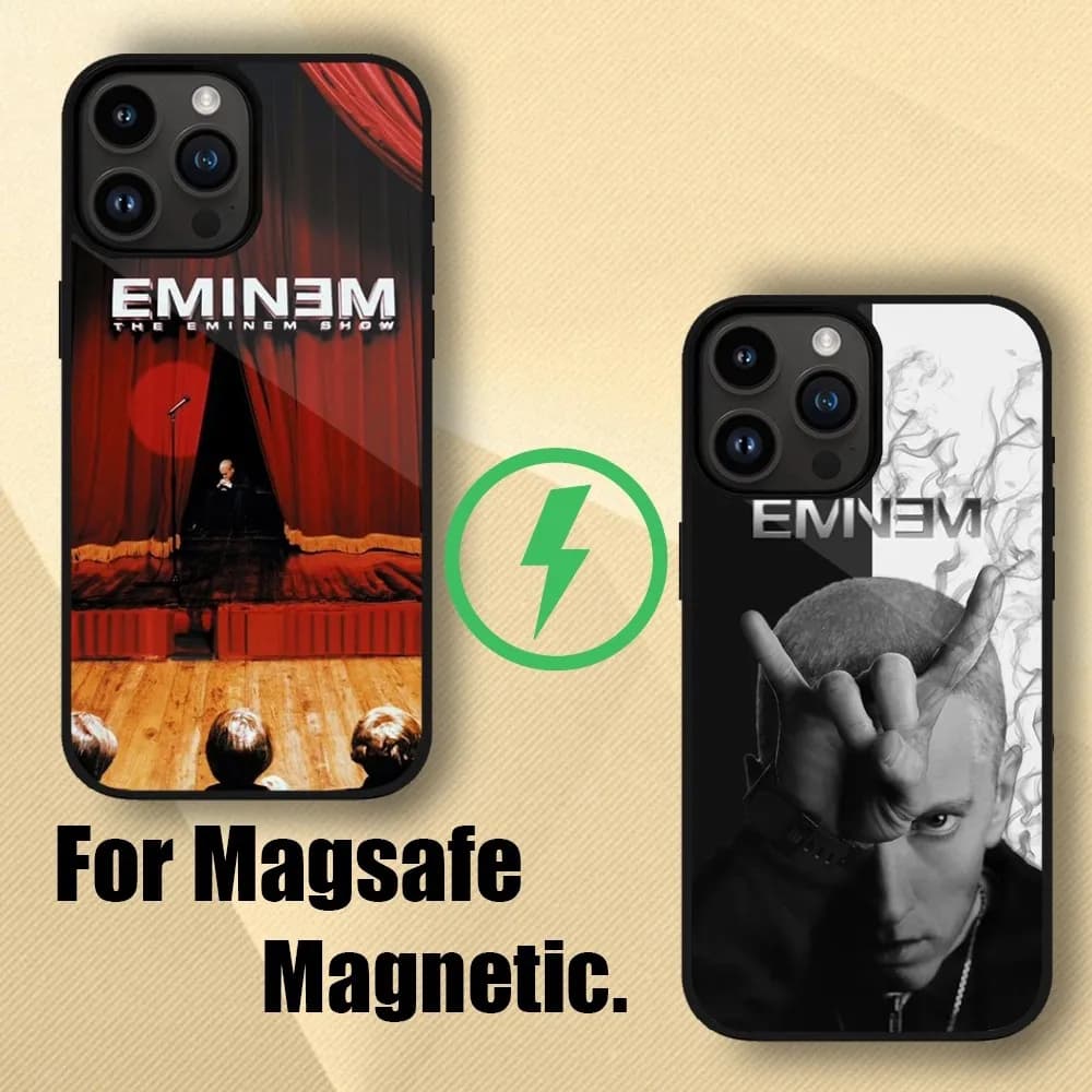 Custodia per telefono Rapper Eminem per iPhone 15 14 13 12 11 Pro Max Plus custodia di ricarica Magsafe magnetica Wireless per telefono