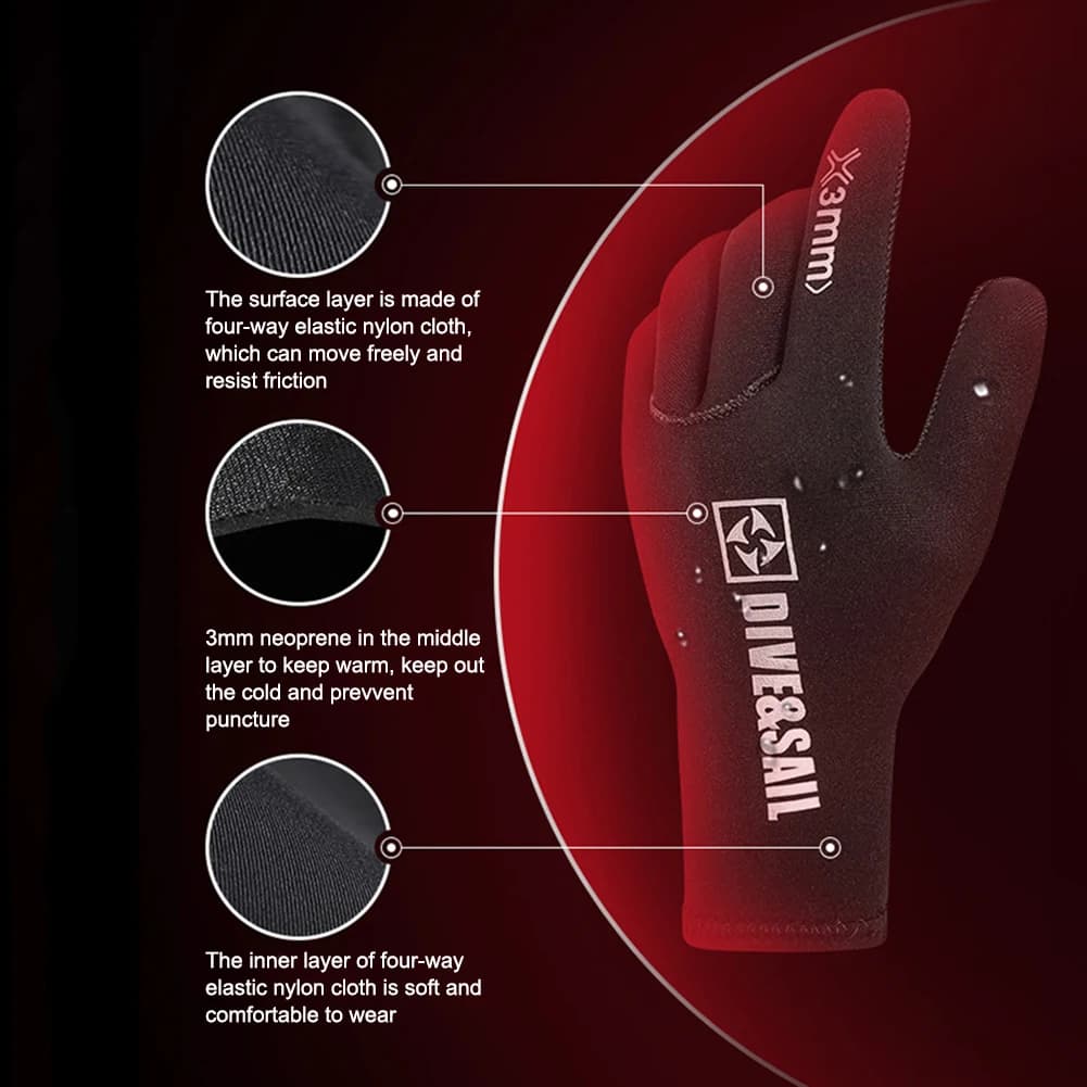 3mm Diving Gloves Five-Data Dive Gloves Neoprene Gloves with UV protection for swimming Snorkeling