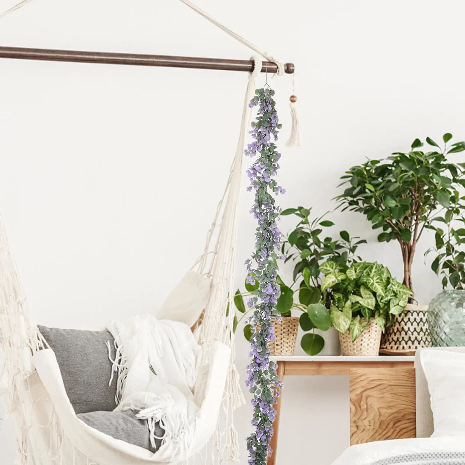 Lifelike Artificial Eucalyptus Vine Faux Hanging Plant Wedding Backdrop Home Greenery Garland Decoration Artificial Stems