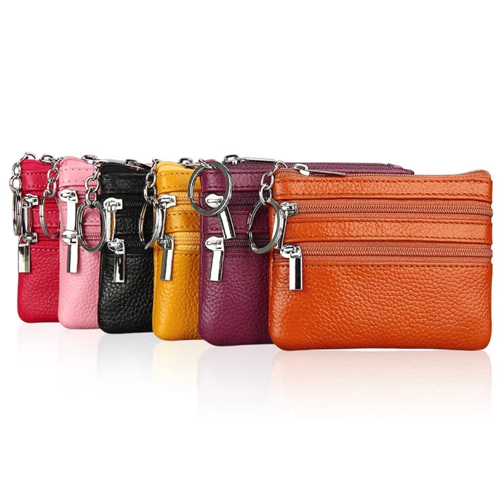 2023 New PU Leather Money Coin Purse Wear-resistant with Key Ring Wallet Money Bag Waterproof Zipper Credit Card Holoder Women