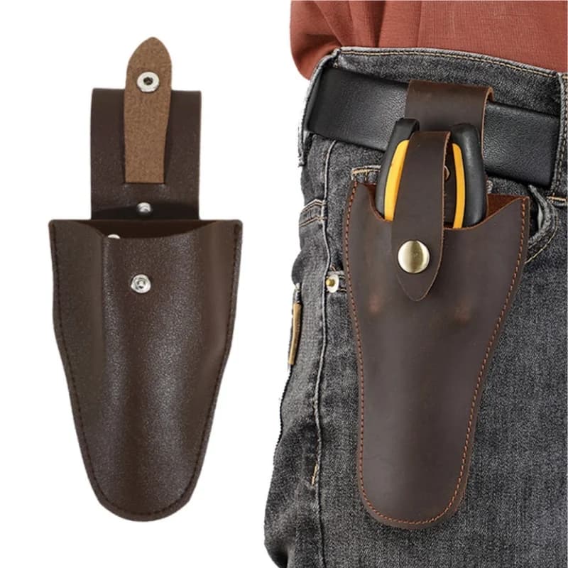Borsa Porta Attrezzi in Pelle per Forbici da Potatura, Custodia da Cintura per Elettricisti, Porta Pinze, Borsa Portatile con Fibbia per Attrezzi da Giardinaggio e Potatura