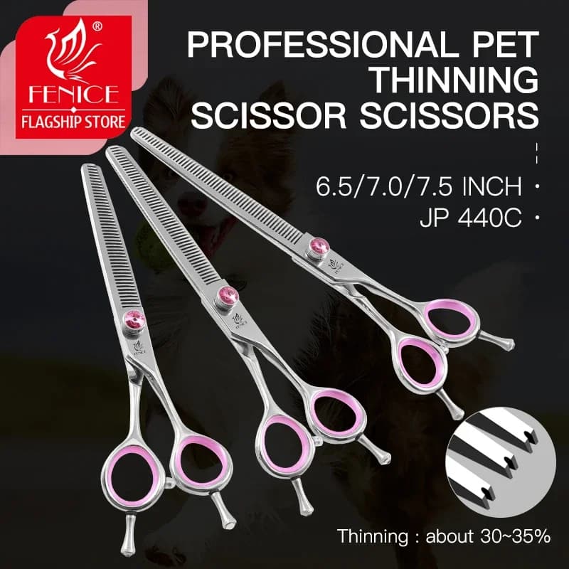 Fenice Japan 440C acciaio inossidabile 6.5/7.0/7.5 pollici pet dog pink grooming assottigliamento forbice diradamento tasso 35%