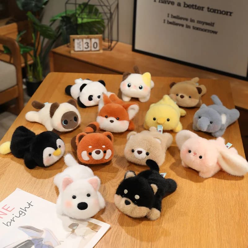 17 centimetri simpatico animale domestico peluche morbido animale gatto, cucciolo, volpe, coniglio, orso bambola giocattoli per bambini compagno di ufficio computer mouse polso pad regalo