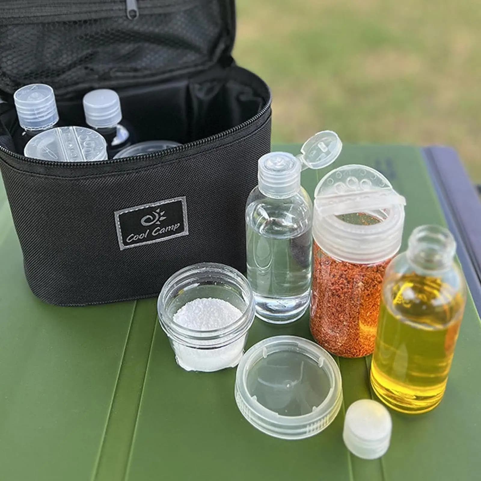 9 barattoli di spezie da campeggio set contenitore per condimenti per picnic in viaggio all'aperto