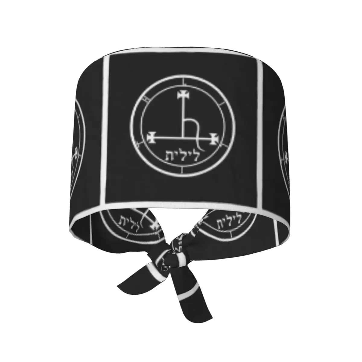 Sigil Of Lilith Altar Cloth Scrub Hat Doctor Working Surgical Cap Men Women Adjustable Nursing Caps for Dentist