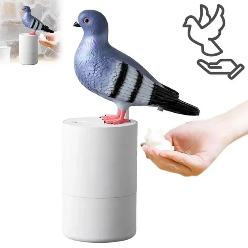 Bathroom For Foaming Soap Container Refillable Induction Soap Dispenser Battery Powered Blue Bird Shape Touchless Reusable