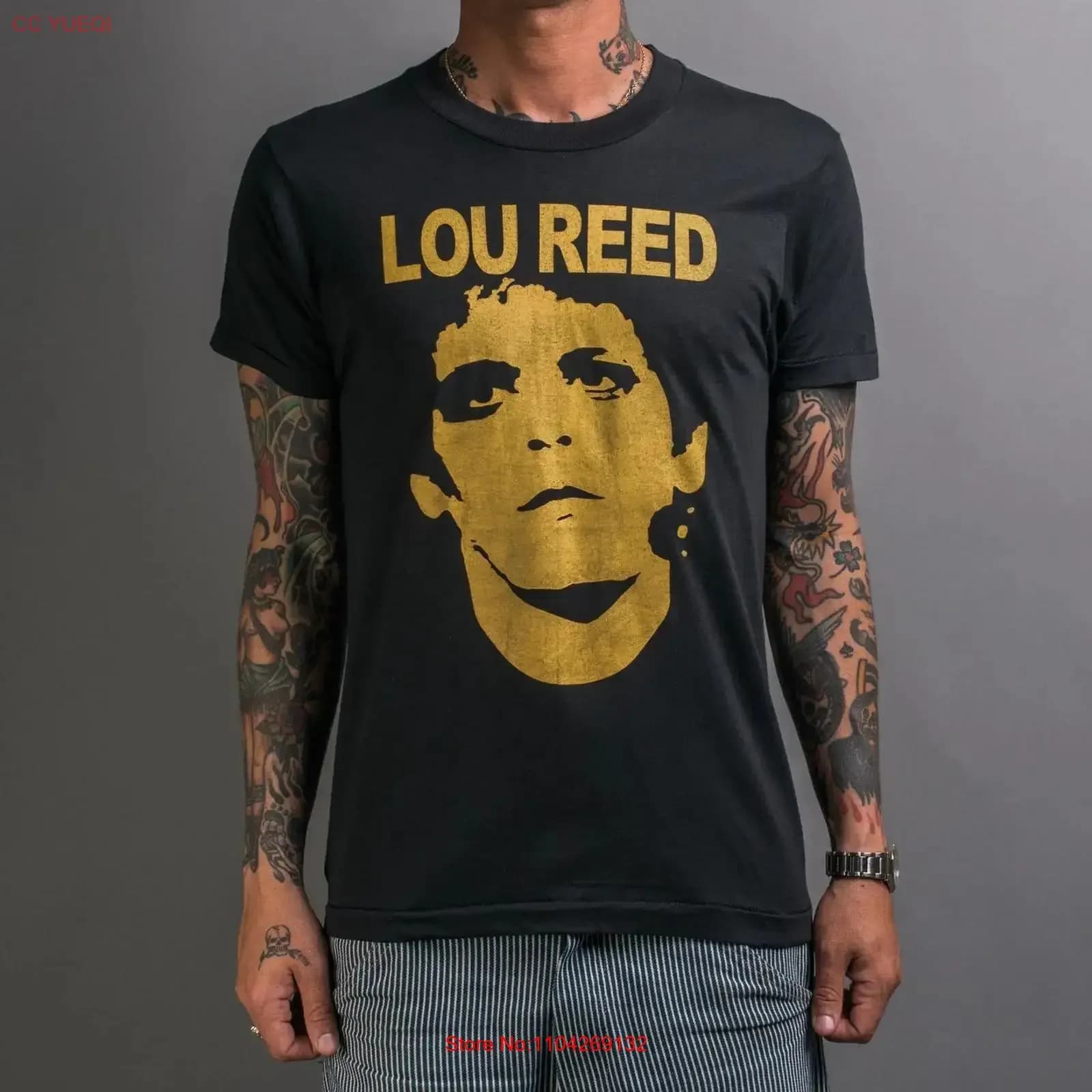 T-shirt vintage Lou Reed Rock Roll Animal nera anni '80, riproduzione WA3476, grafica vintage effetto lavato, moda casual versatile
