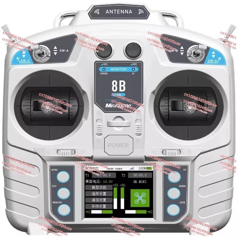 Microzone MC8B 8B-MINI 2.4G 8CH Remote Control Transmitter MC8RE V2 Receiver Radio System for RC Car Aircraft Fixed-wing Drone