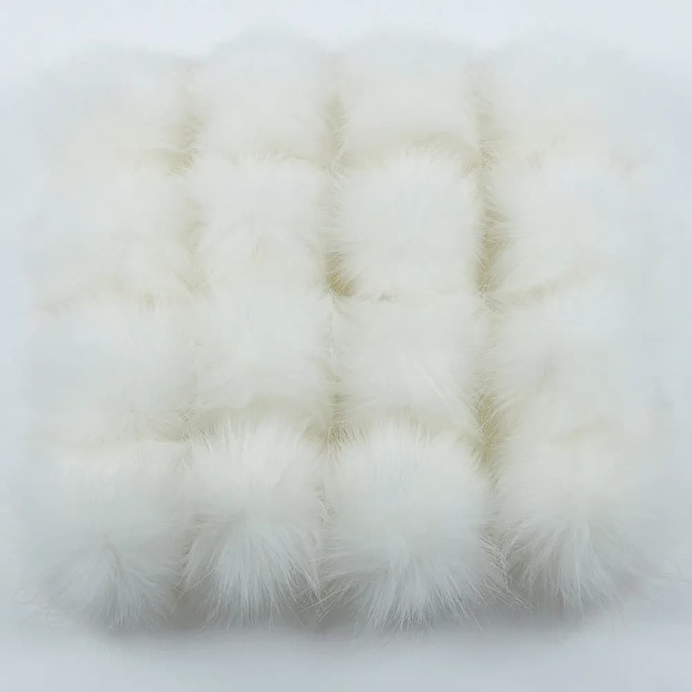 Set di 16 Pompon Decorativi Assortiti per Abbigliamento, Cappelli, Calzature, Fai-da-Te, Kit di Abbellimenti Sicuri e Duraturi per Cucito