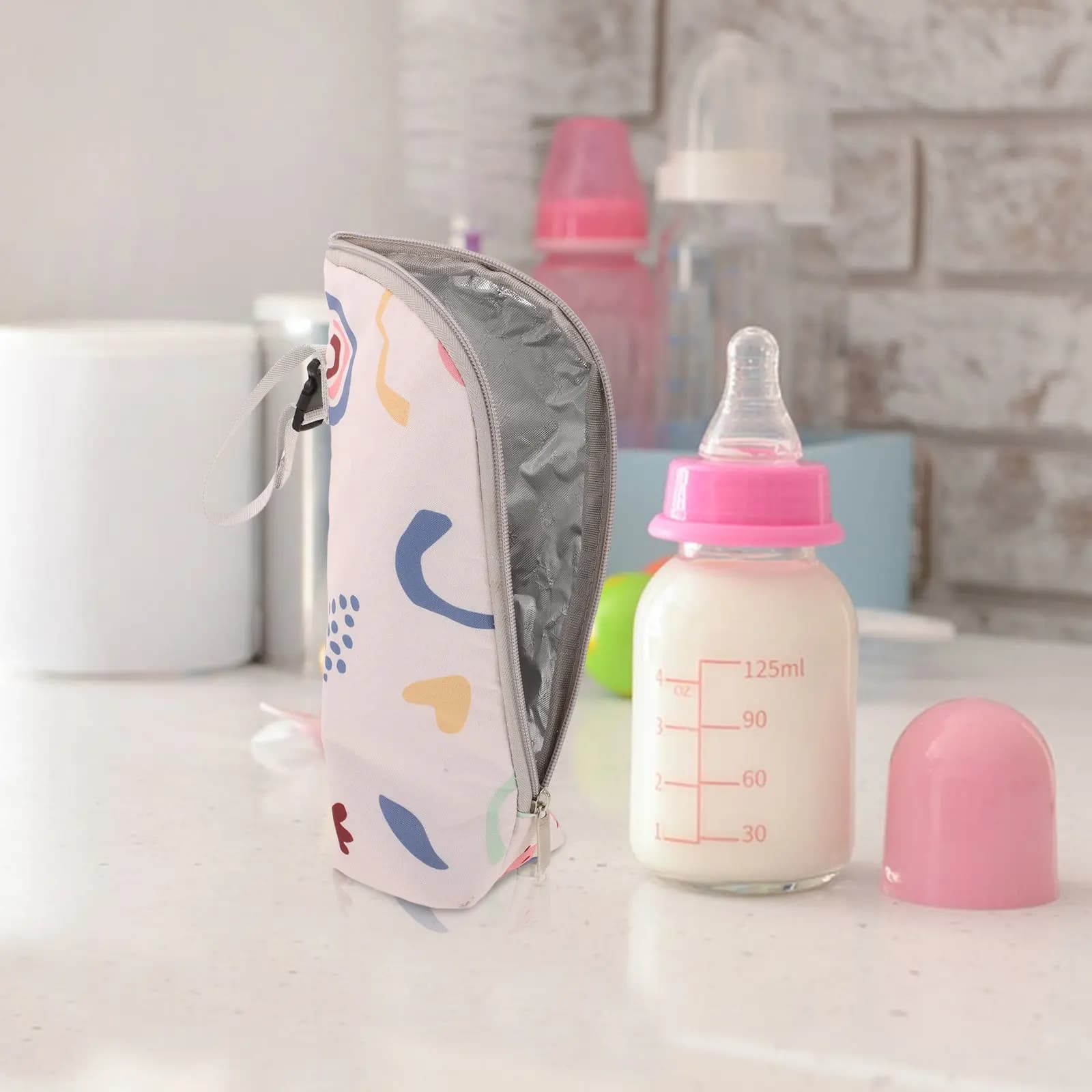 Borsa termica portatile leggera e isolata per la conservazione del latte materno, per uso in viaggio, porta biberon isolato