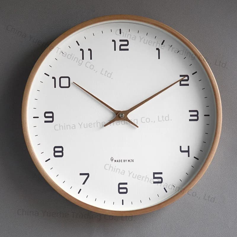 simple wooden wall living room home decoration silent watch fashion japanese modern light luxury creative