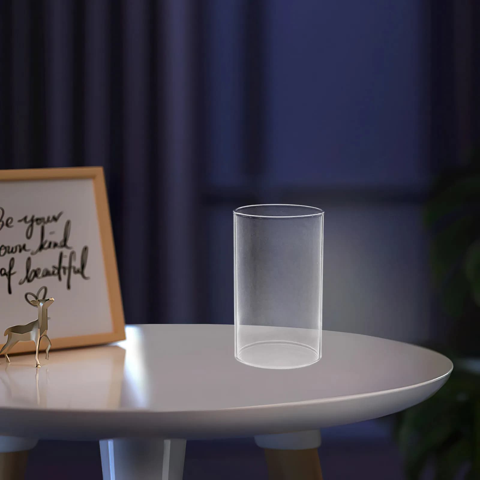 Copertura in Vetro Trasparente per Candele a Colonna, Design Elegante e Minimalista, Illuminazione Calda e Atmosferica