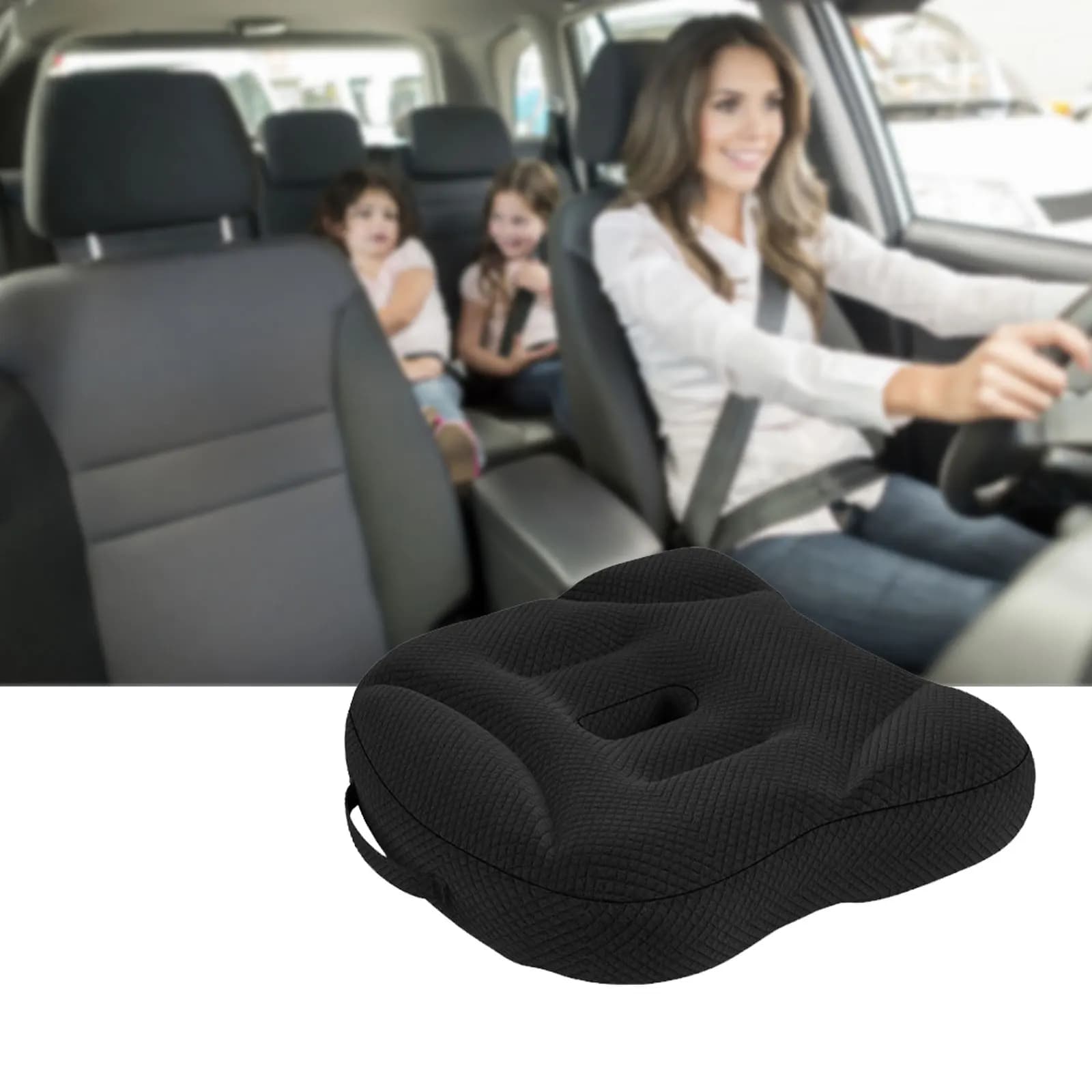 Cuscino rialzato per seggiolino auto portatile Tappetino rialzato per altezza Tappetino traspirante per conducente che espande il campo visivo Cuscino per sedile interno dell'ascensore