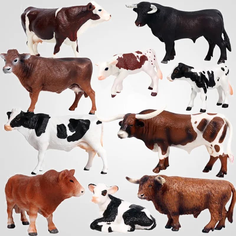 Action figure di alta qualità Simulazione Animali Modello Design realistico Bovini Mucca Toro Decorazioni per la casa Giocattoli educativi per regalo per bambini