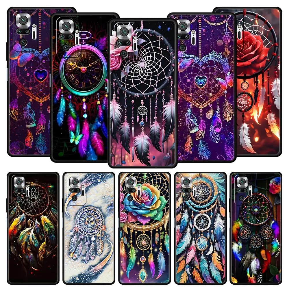 Phone Case Cover for Redmi 14C 10C Note 15 14 13 12 10 11 Pro Plus K40 5G Soft TPU Shockproof Fundas Cute Mandala Dreamcatcher
