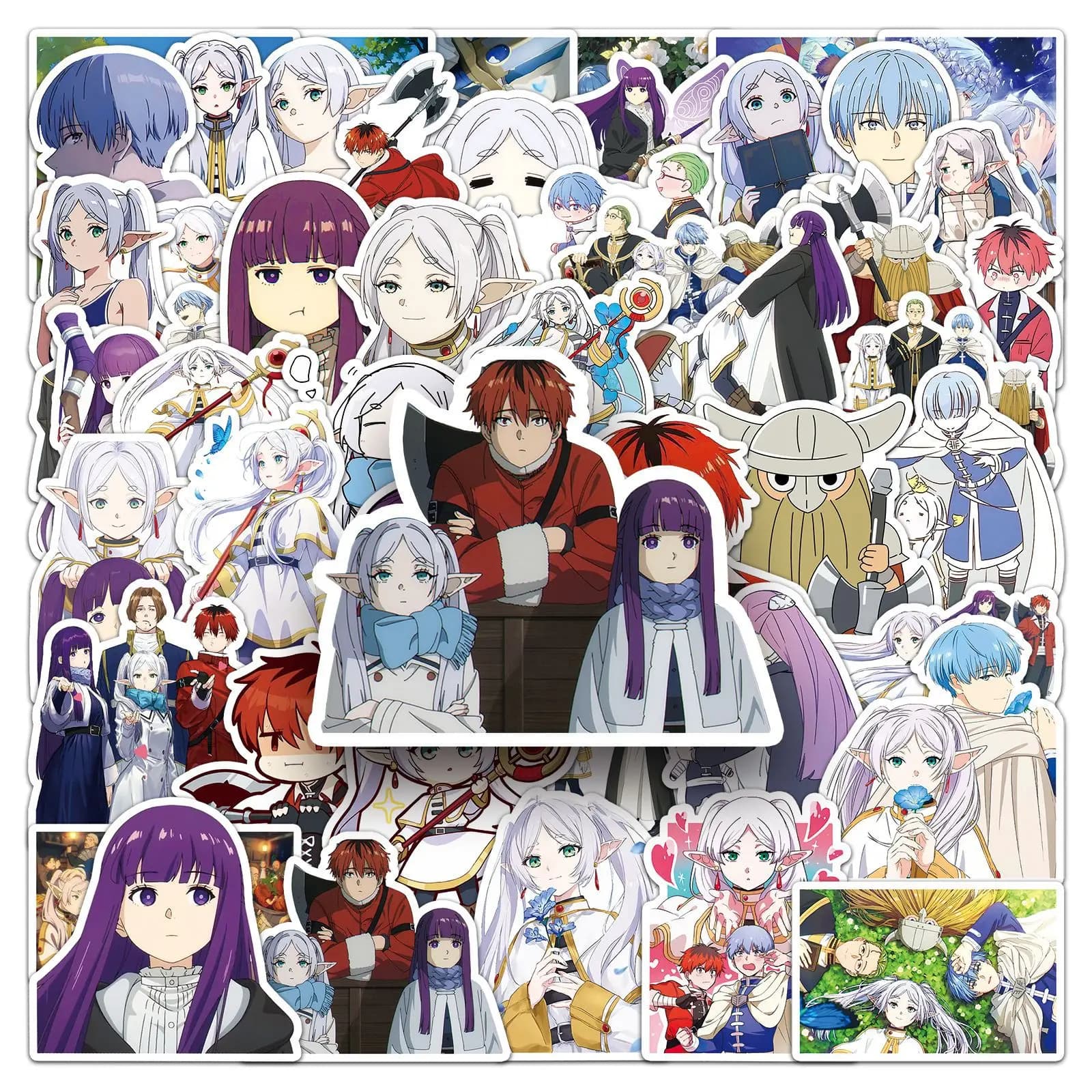 50 pezzi Frieren Beyond Viaggi e adesivi anime Himmel Frieren adesivo impermeabile felce Stark Eisen Heiter decalcomanie dei cartoni animati