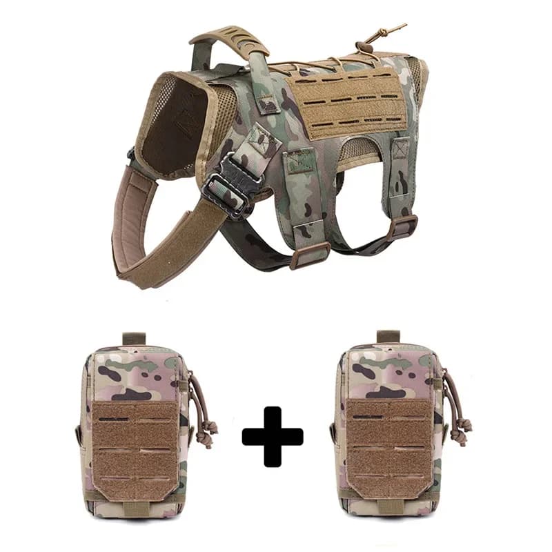 1000D Tactical Dog Harness Vest with Back Leash Clip Outdoor Pet Jacket for Large Dogs