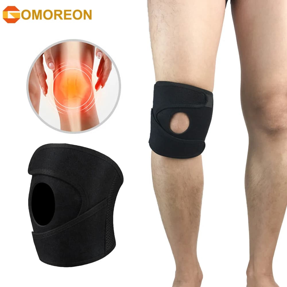 1 pezzo di ginocchiera per alleviare il dolore al ginocchio - Ginocchiera in neoprene per allenamento, corsa, recupero da infortuni, supporto per rotula aperta