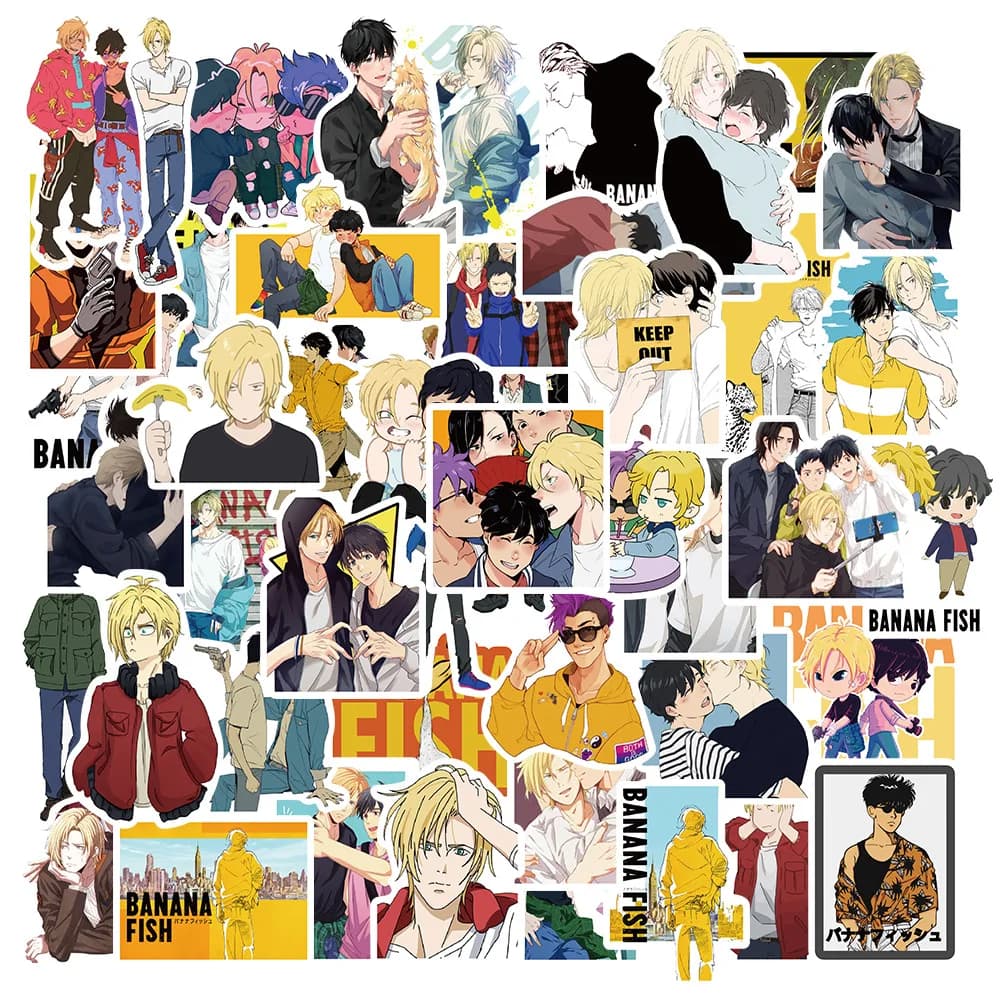 50 pezzi Anime BANANA FISH che circonda Graffiti adesivi per bagagli notebook adesivi impermeabili cancelleria estetica graziosa