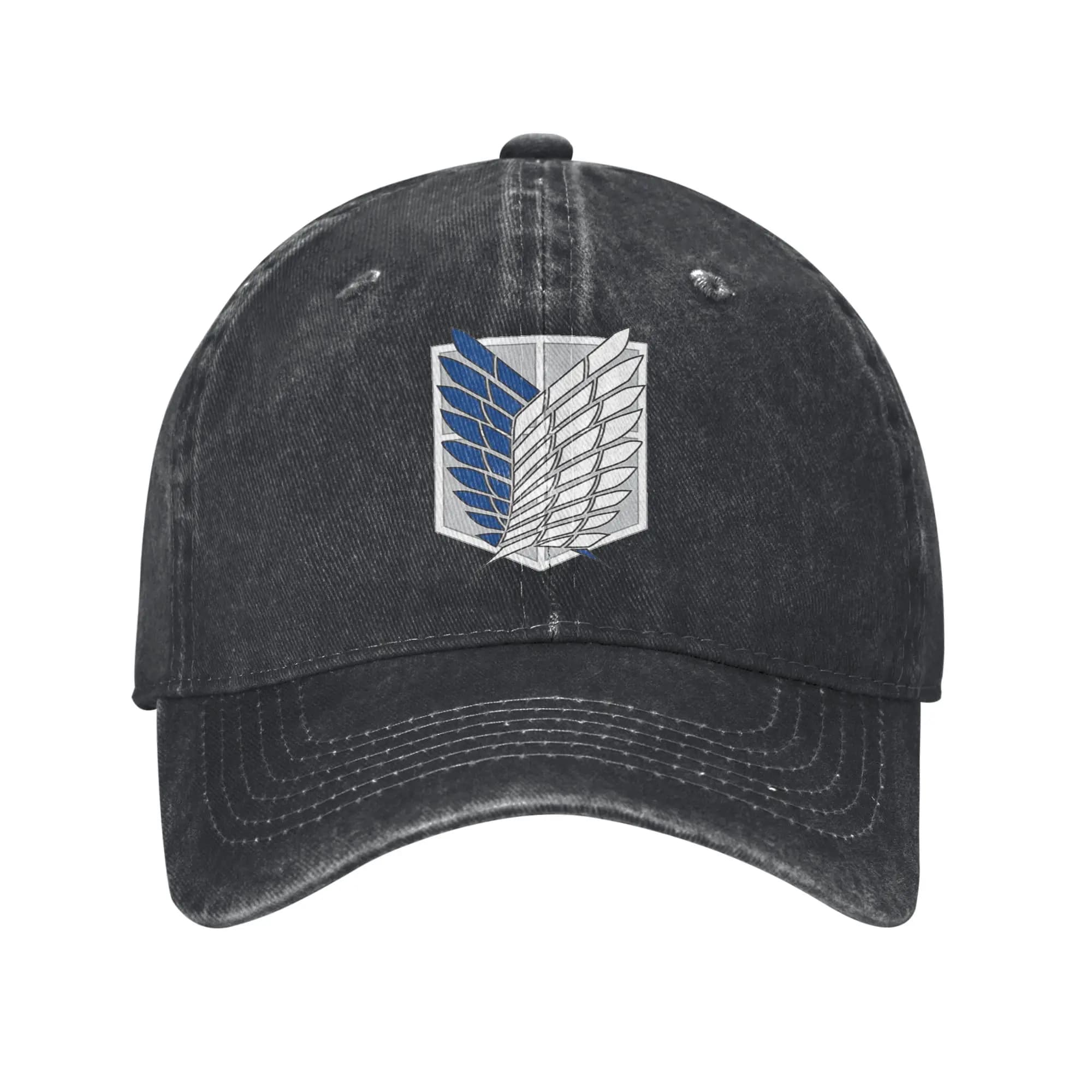Cappellino da Baseball Anime Attack on Titans per Uomo e Donna, Cappello in Denim Lavato e Invecchiato, Berretto Vintage Morbido Non Strutturato con Chiusura Snapback