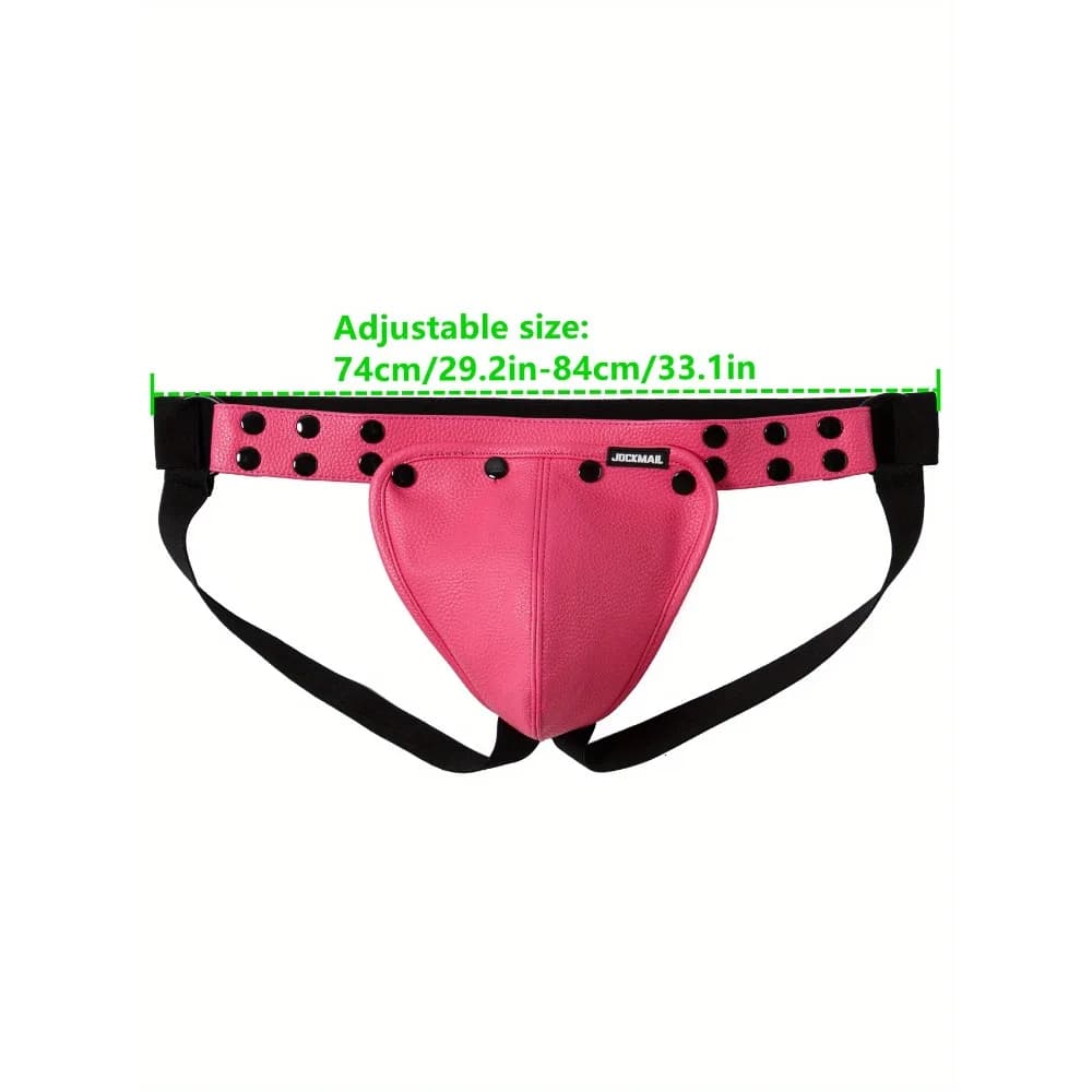 JOCKMAIL Perizoma da Uomo Regolabile a Vita Bassa con Sacchetto Scrotale Rimovibile - Sexy Bikini Rosa e Nero per Feste