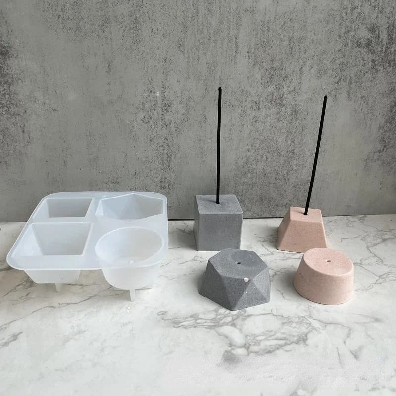 Stampi geometrici in Silicone per bastoncini di incenso per tappi di incenso in filo portaincenso stampo in resina epossidica in gesso in Silicone