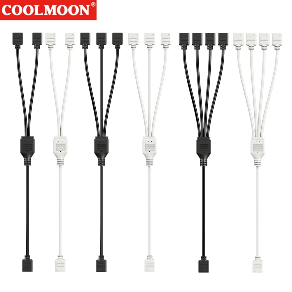 ARGB Chassis Fan Splitter 5V 3PIN connettore da 1 a 2/3/4 sincronizzazione del cavo di prolunga della scheda madre 30cm per i Fan della striscia luminosa del PC