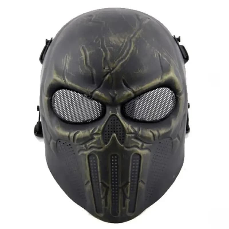 Nero CS Caccia Paintball Halloween Party Maschera a pieno facciale Esercito militare Tattico Airsoft Teschio Scheletro Maschera protettiva completa