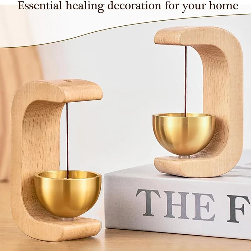 Simple Doorbell Wind Chime Wall Mount Wood Wind Chime Home Desktop Ornament Household Doorbell Wind Bell Holiday Gift Decoration
