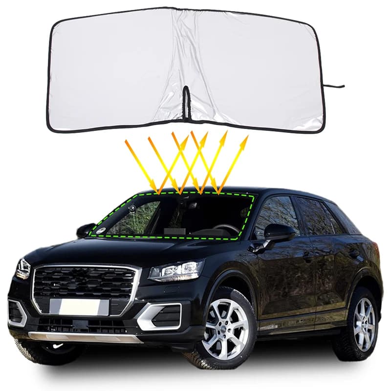 Per Audi Q2 2016 + Parabrezza Riflettente UV Copertura Riflettente di Calore Protezione Solare per Auto Pieghevole Auto Tenda Da Sole 134*71 CM