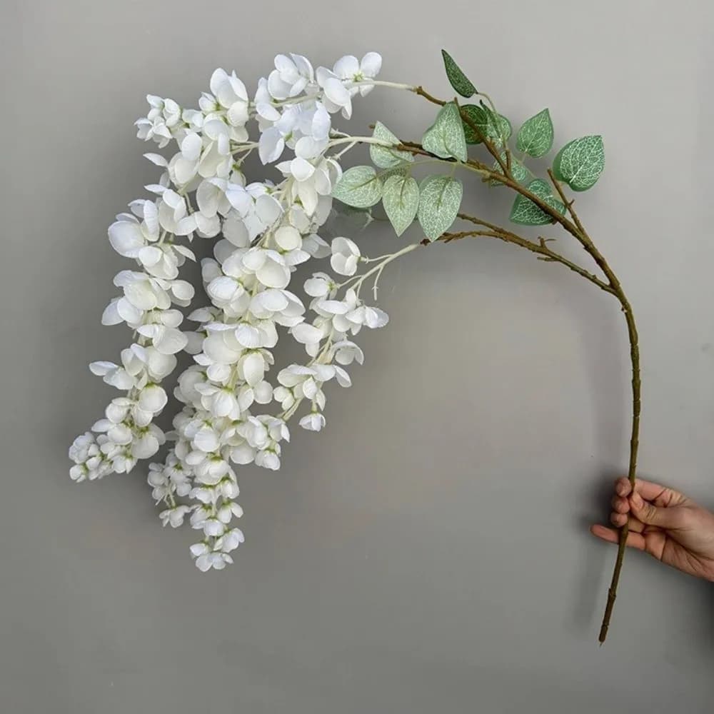 6 Forks Artificial Wisteria Flowers Bushy Vine Decorative Artificial Faux Plants Vine Rattan Purple Fake Flower String