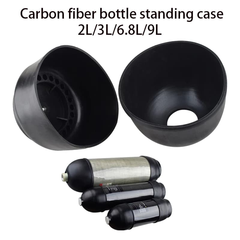 Cilindro per immersione in fibra Carbovn 2L/3L/6.8L/9L Stivali in gomma Coperchio di protezione per supporto di protezione della base del serbatoio dell'aria compressa