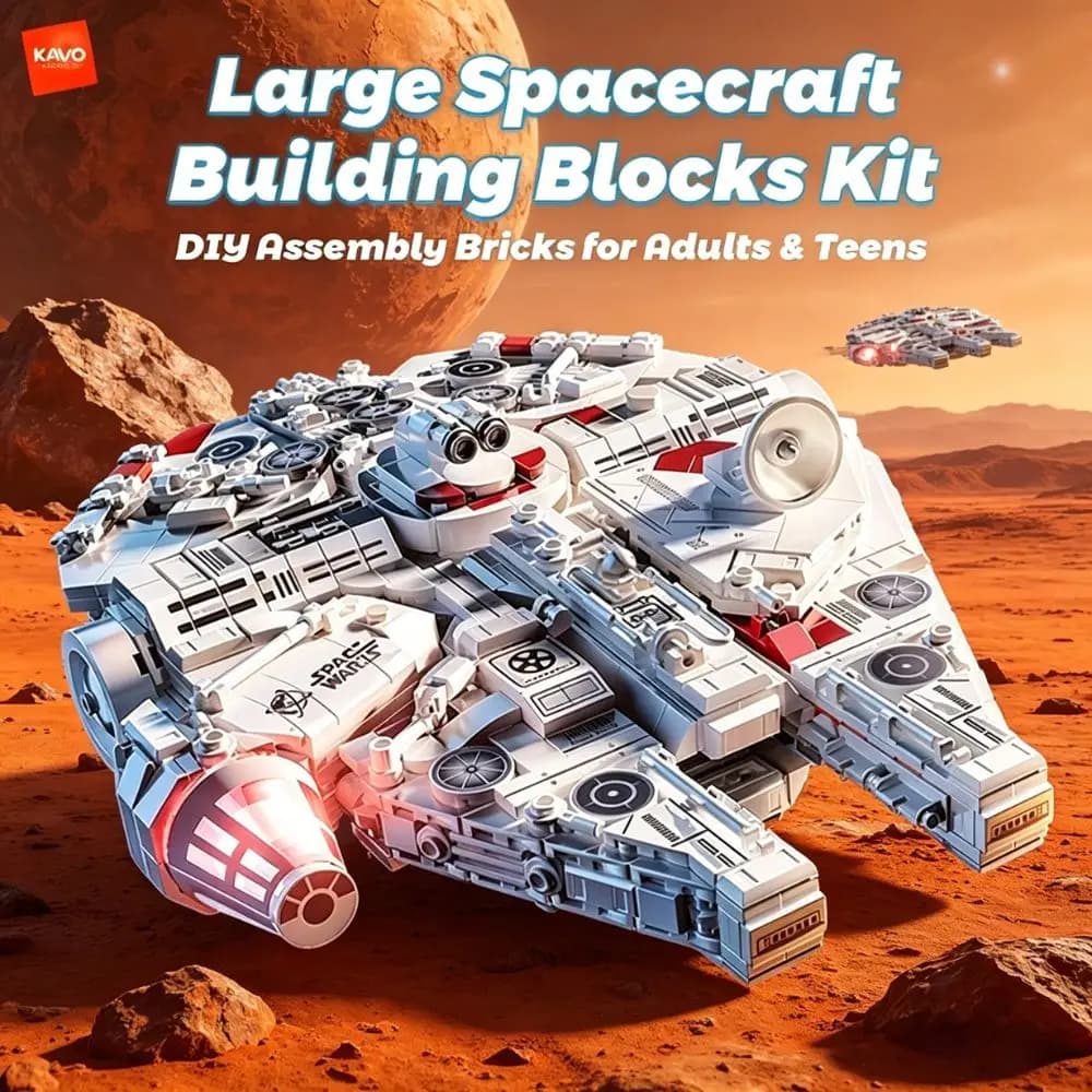 KAVOWORLD Kit di Costruzione Veicolo Spaziale 1361 Pezzi, Giocattolo Creativo da Collezione per Appassionati