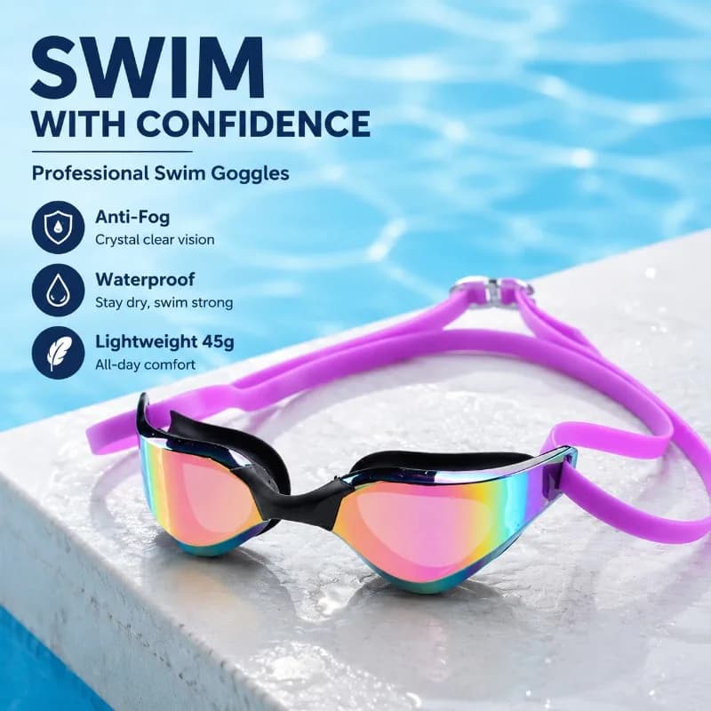 Professional Anti Fog Swimming Goggles Swim Glasses Electroplate Waterproof Silicone Lunettes De Natation Professionnelle