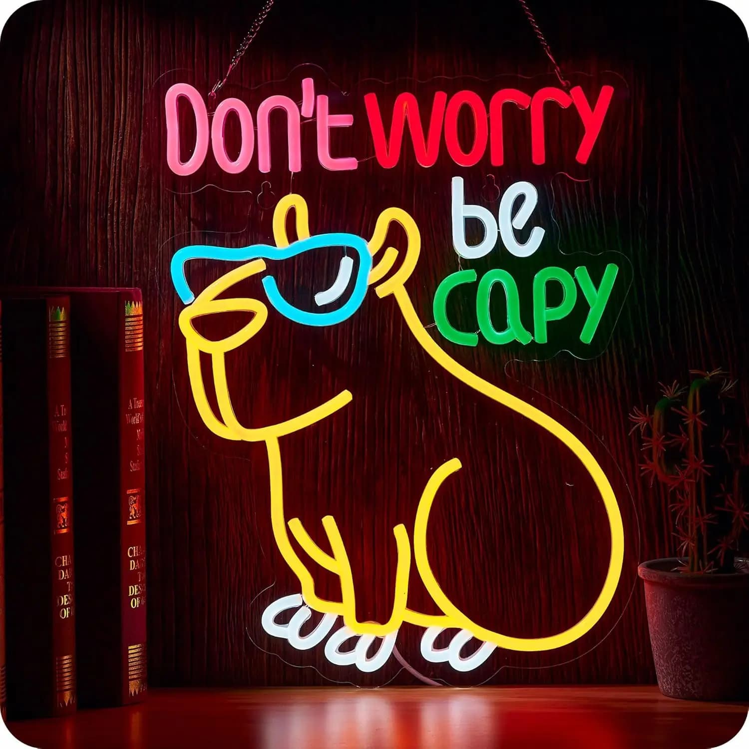 Insegna al Neon a Forma di Capibara per Decorazioni Festa, Installazione Semplice Fai-da-Te, Luce LED Neon per Atmosfera, Decorazione Murale per Casa
