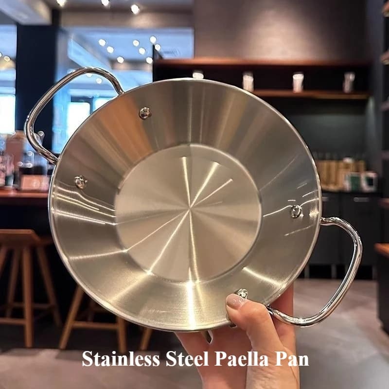 Seafood Rice Pan Pan Frying Pan Stainless Steel Korean Commercial Plate Frying Pan 21cm