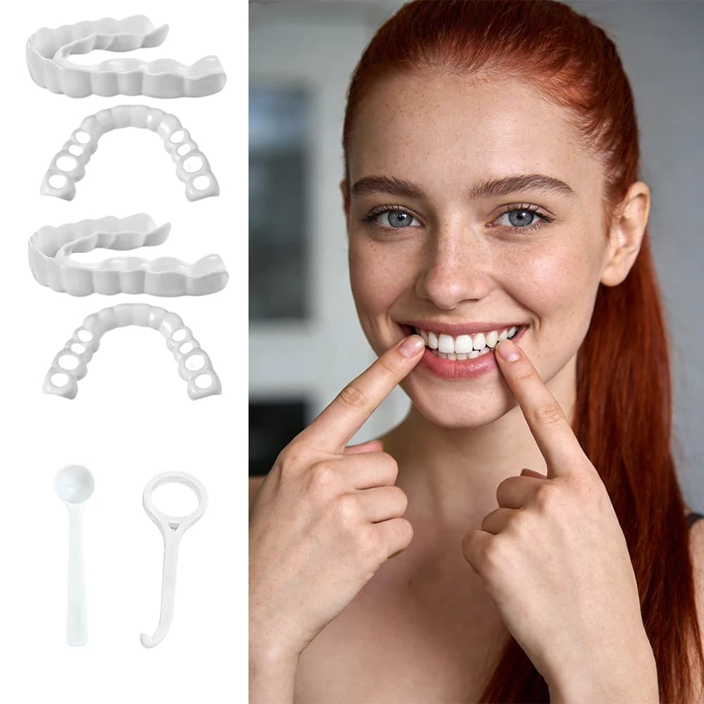 New Flexible Bendable Teeth Veneers Reusable Instant Smile Whitening Elastic Material Fits All Tooth Shapes H2931