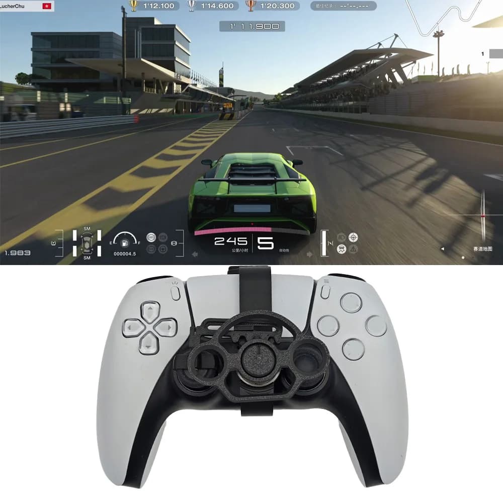 Mini Volante 3D Stampato per PS5, Compatibile con Controller PS5 Pro/Slim, Accessorio Ausiliario per Giochi di Corse
