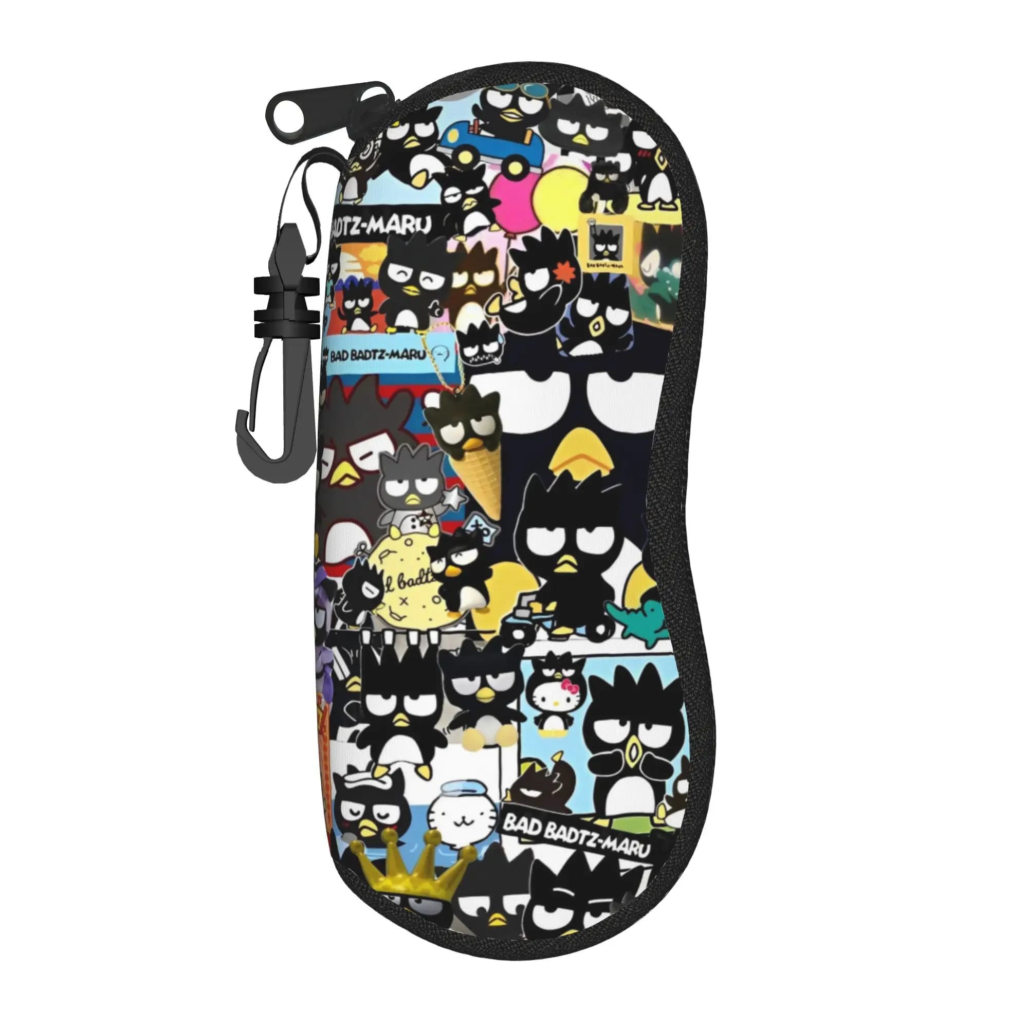 Custodia per Occhiali con Stampa Pinguino Cartone Animato Bad Badtz Maru, Accessorio Unisex, Scatola Porta Occhiali da Sole e Contenitore per Lenti a Contatto