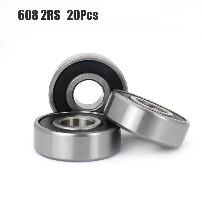 20 Pz 608 2RS Cuscinetti a sfere in miniatura Cuscinetti a sfere per skateboard a gola profonda in miniatura con doppia schermatura per stampanti 3D 8x22x7mm