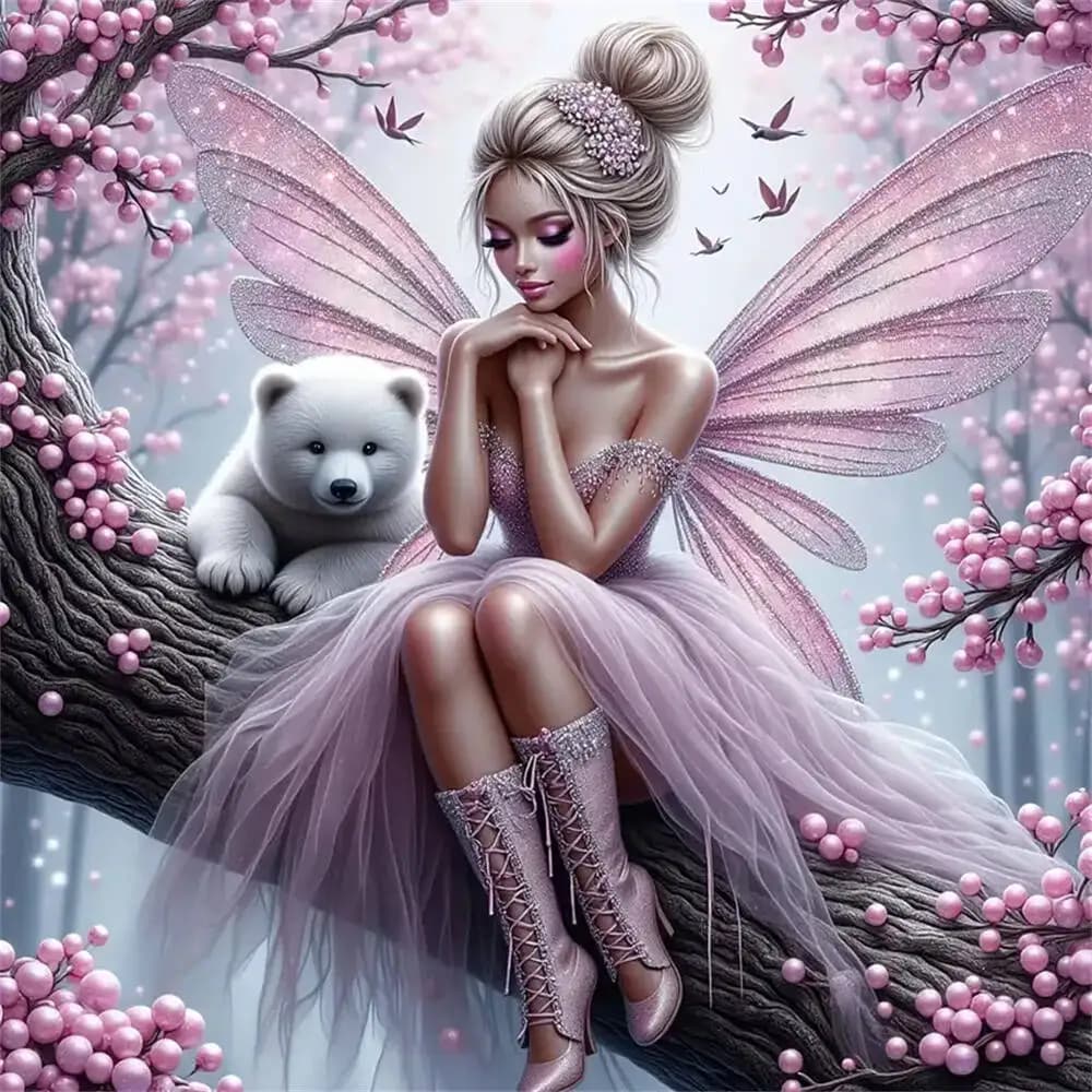 5D DIY Diamond Painting Woman Portrait Full Round Diamond Mosaic Elf Kits Art Embroidery Bear Wall Decor
