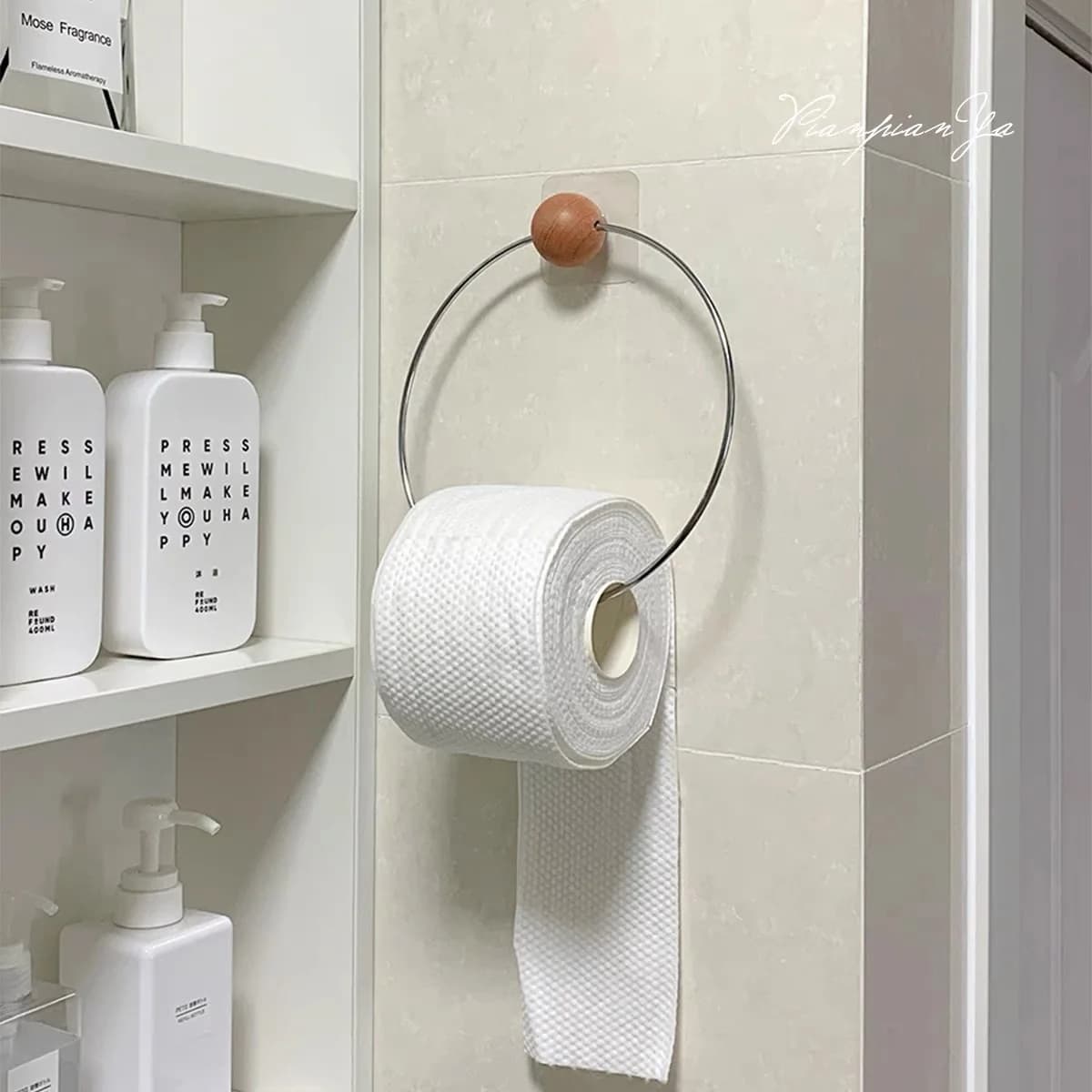 Portarotolo da Parete per WC, Bagno, Cucina - Accessorio per Carta Igienica e Asciugamani