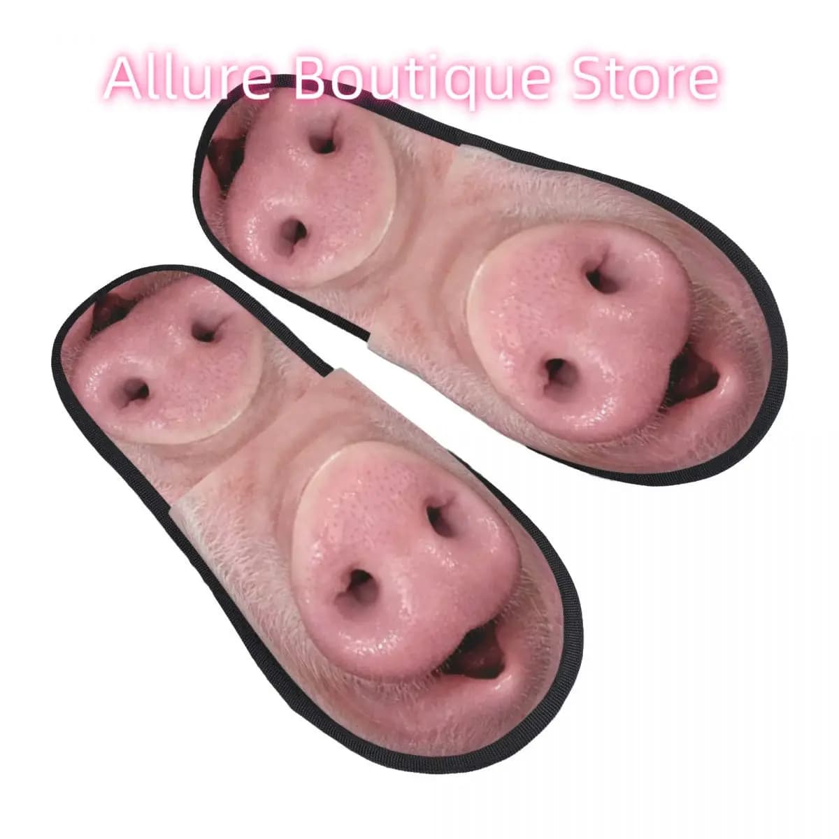 Custom Humor Pig Nose Comfort Scuff With Memory Foam Slippers Women Piggy Hotel House Shoes