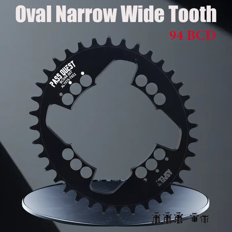 4 Bulloni 94 Bcd Stretto Largo Della Bicicletta Mtb Ovale Singolo Corona Corona 32 34 36 38 Denti Per Shimano Singolo Corona Per Mtb