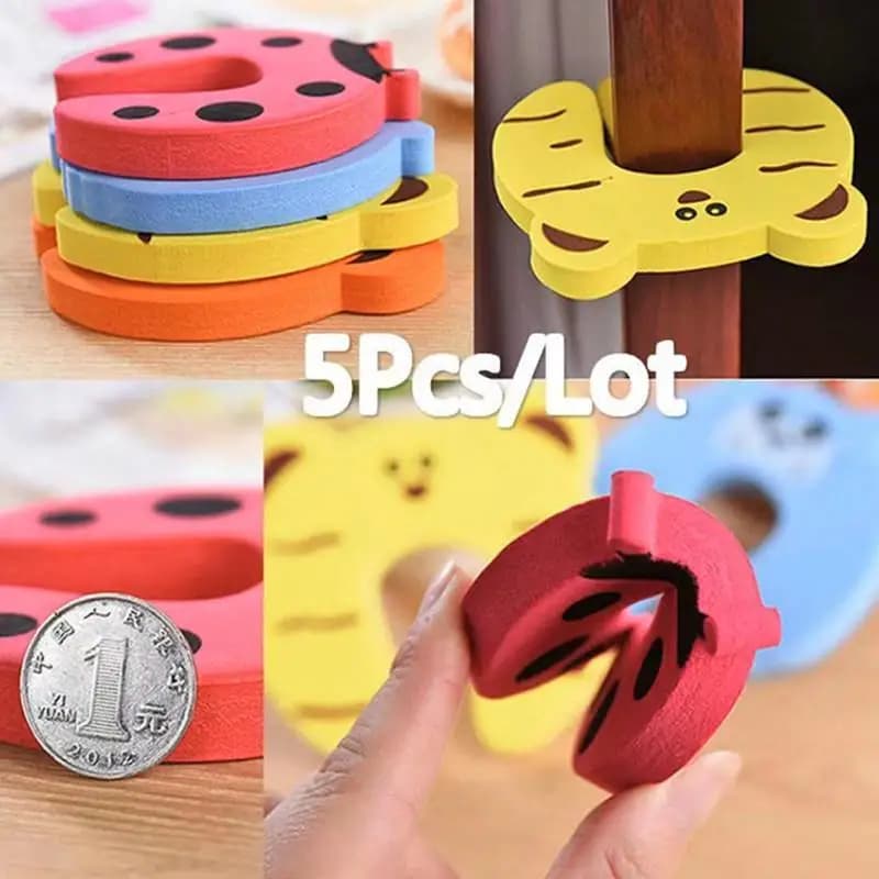 5PC Sicurezza del bambino per la carta di protezione dei mobili appena nati Fermaporta Sicurezza Cura degli animali carini Protezione per le dita della serratura del bambino