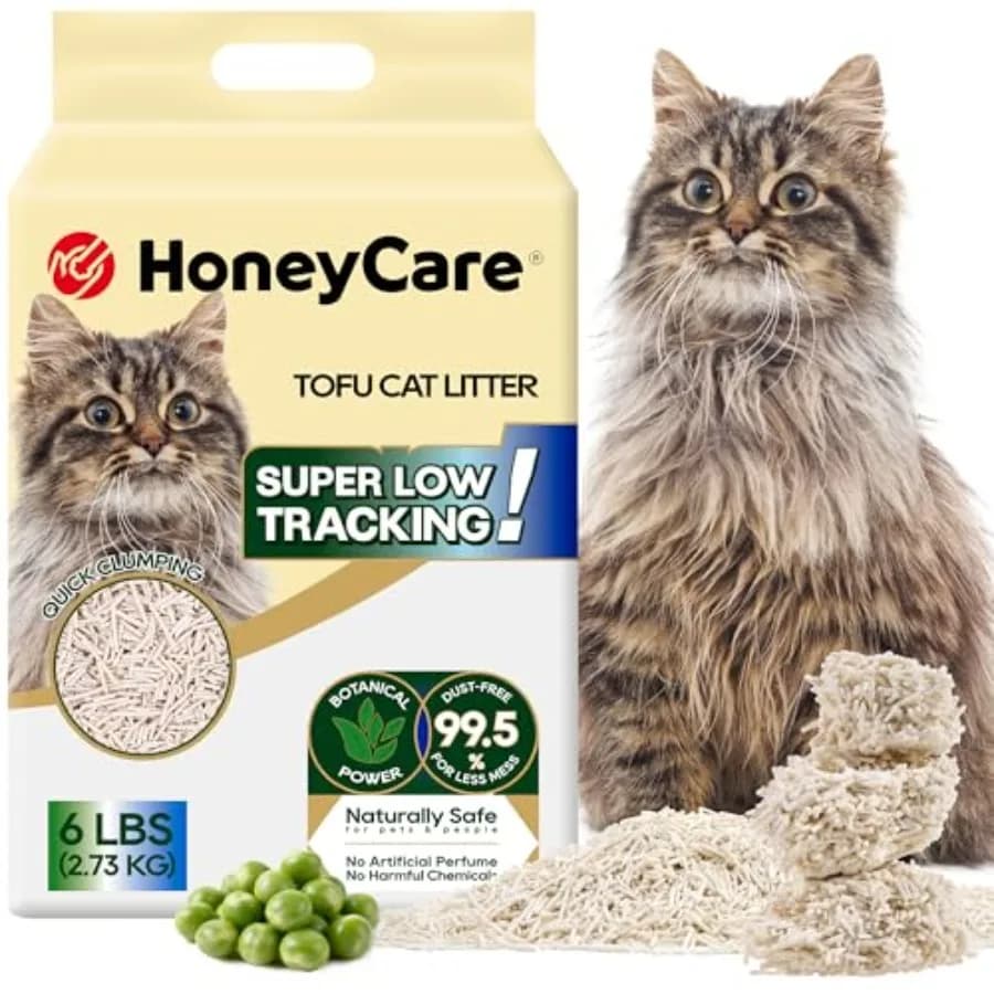 HoneyCare Tofu Cat Litter I 100% Plant-Based Pellets I Sustainable and Biodegradable I Low-Dust Quick Clumping Superior Odor Co