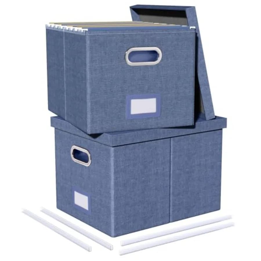 Organizzatore per archiviazione documenti, scatola portadocumenti portatile con coperchio, adatta per riporre cartelle di documenti formato Letter/Legal - Solo scatola