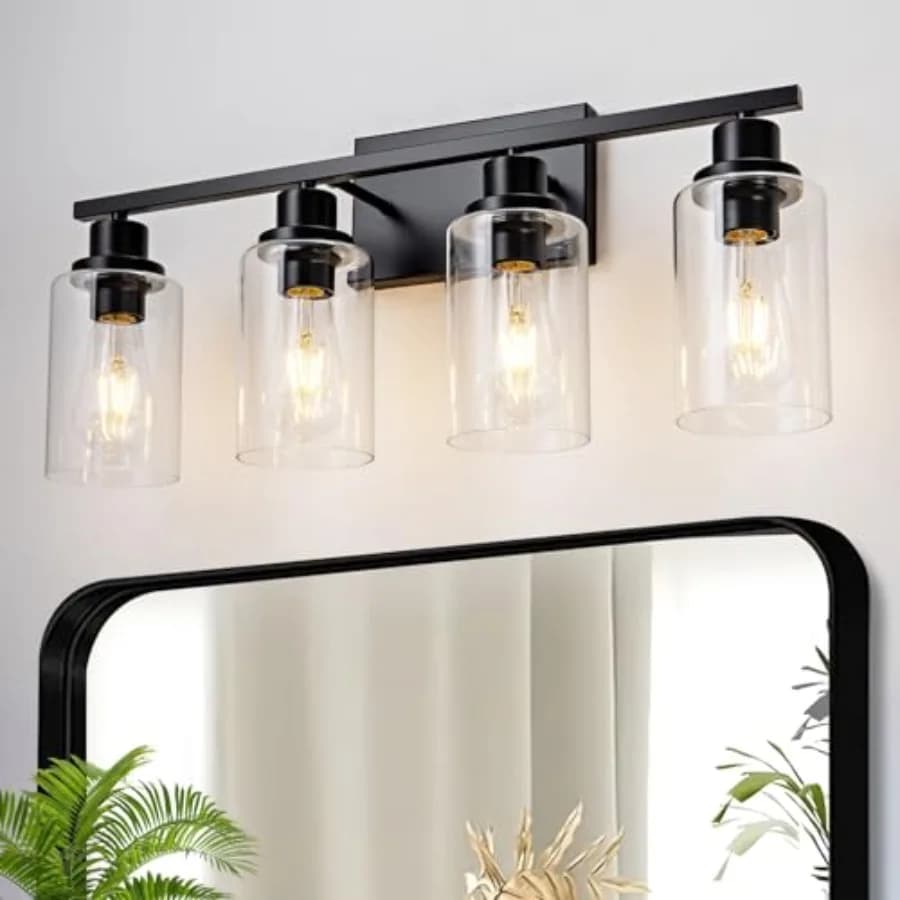 Lampada da parete industriale moderna in stile rustico per bagno, camera da letto, soggiorno, da montare sopra lo specchio, E2