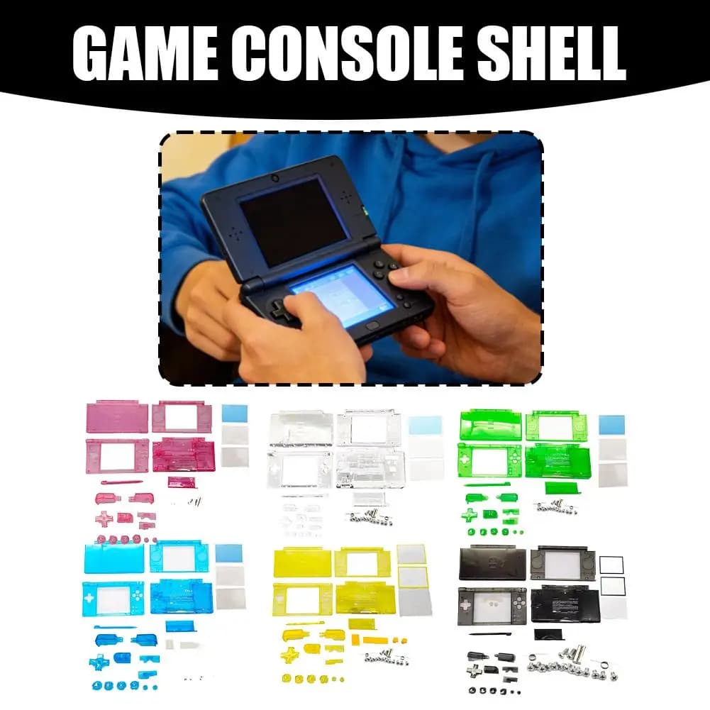 For Nintendo NDSL DS Lite Console Full Replacement Housing Shell Housing Case Cover with Buttons Screws Kit Transparent 1Set