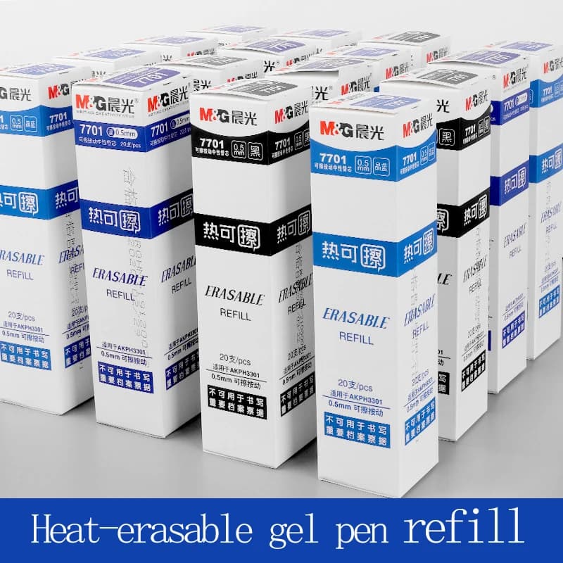 Penna Gel Cancellabile M&G 0.5mm, Inchiostro Blu e Nero, Ricaricabile, Penna Magica Facilmente Cancellabile per Studenti delle Scuole Elementari